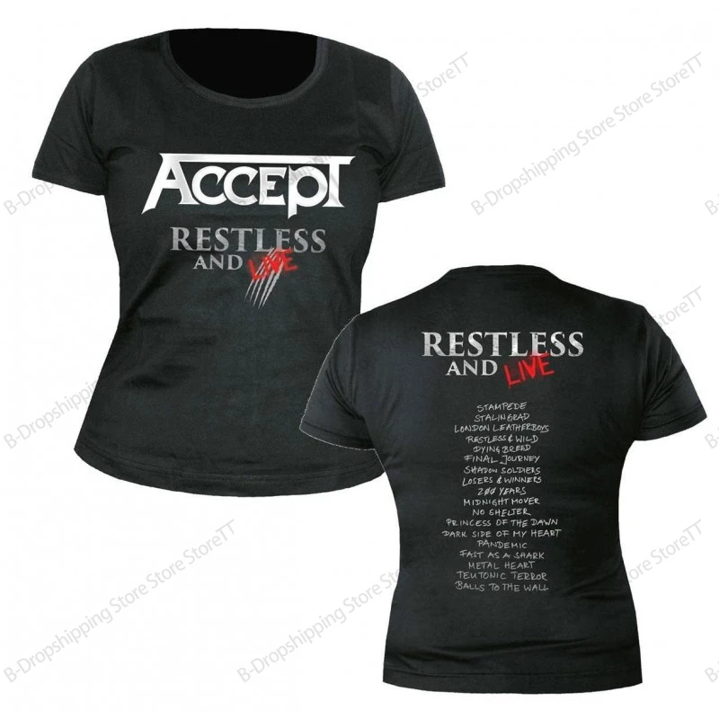 2026 New Rock Accept Band 3D Printed T-shirt Men Women Fashion Hip Hop Short Sleeve Tops Tees Kids Clothing ropa y2k New Design