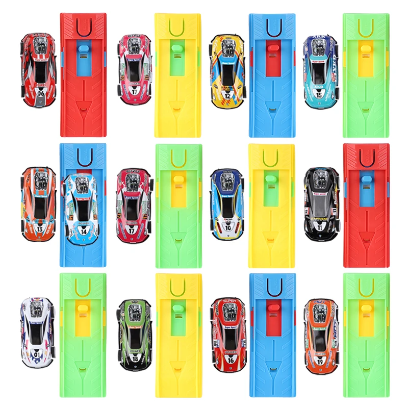 10 Uds. De coche de carreras volador de plástico, Mini catapulta colorida, coche volador, recuerdos de fiesta de cumpleaños y boda, rellenos de bolsas de piñata de regalo