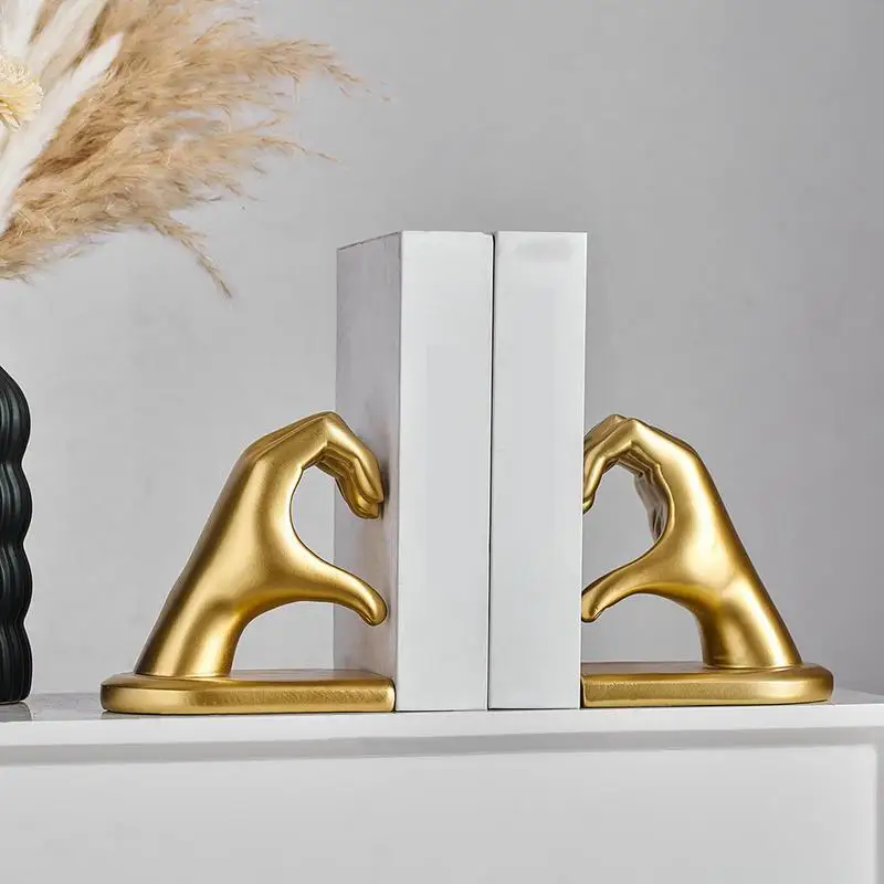 Book Ends For Shelves Love Finger Sculptures Bookends Holder Finger Heart Shaped Figurine Bookend For Bookshelves Coffee Tables