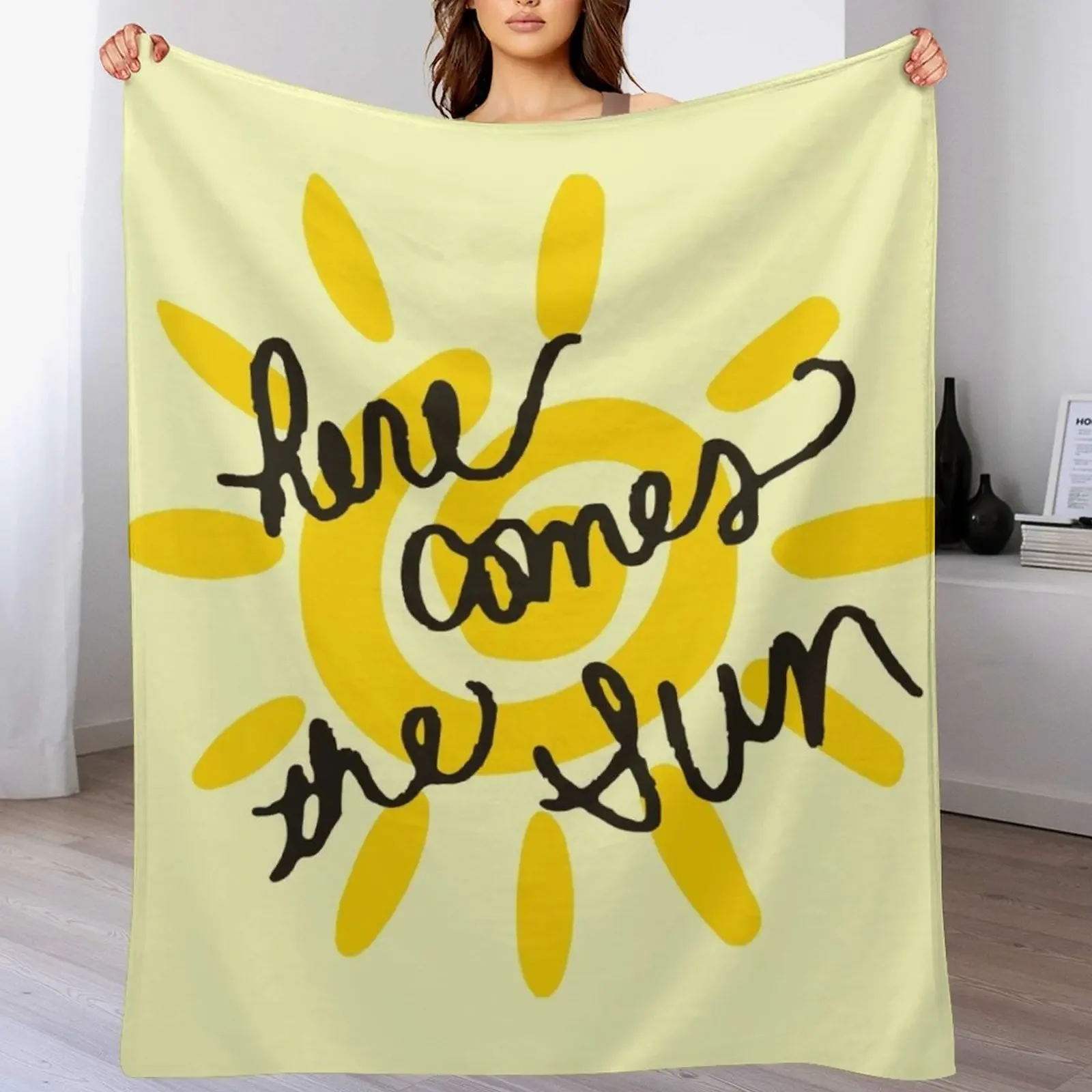 

Here Comes the Sun Sticker Throw Blanket anime bed plaid Blankets For Sofas Blankets