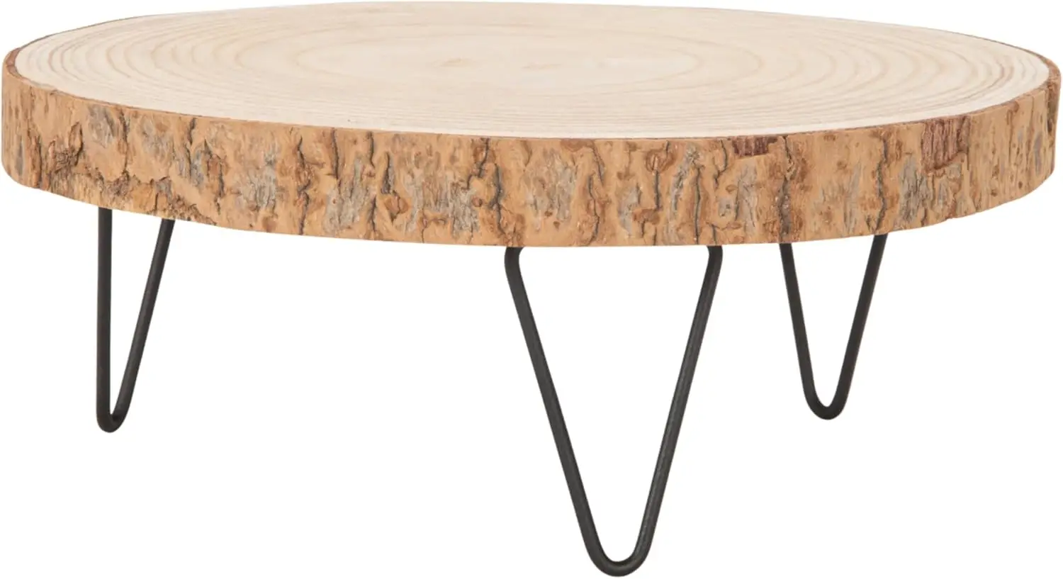 

Rustic Paulownia Wood Pedestal with Metal Legs for Decorative Display