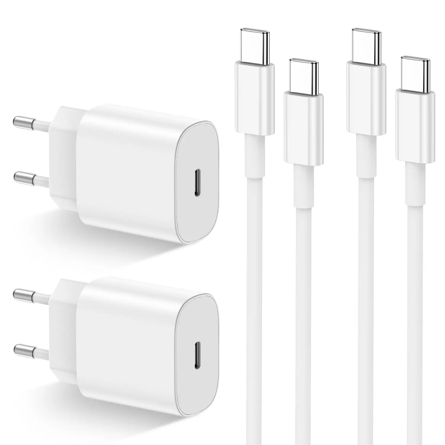 2-Pack 20W USB C Charger, Super Fast Charging Nylon Adapter With 2M USB C Cable for Samsung Galaxy S23/S22/S21 Ultra/S21+/S20