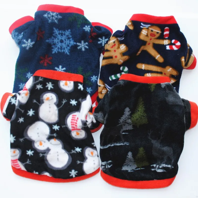 Christmas Warm Fleece Pet Dog Clothes Cute Pet Coat Puppy Dogs Shirt Jacket French Bulldog Pullover Camouflage Dog Clothing