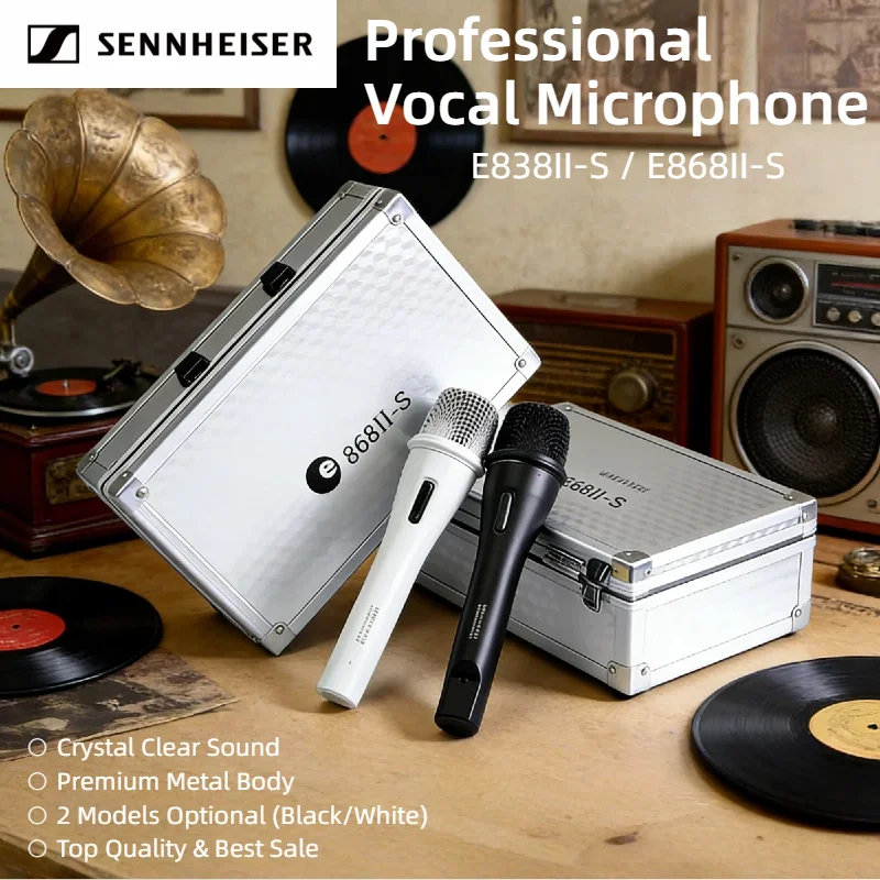 

Динамический микрофон Sennheiser E838II-S E868II-S, ручной, вокальный, профессиональный, проводной, для живых выступлений, студий, караоке, трансляций