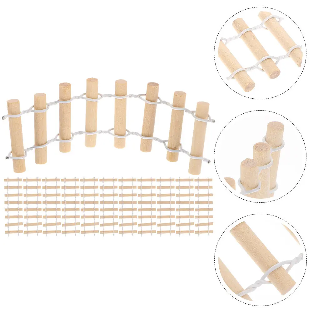 12 szt. Miniaturowe ogrodowe ogrodzenia drewniane, małe drewniane obramowania, dekoracje do bonsai, do mini domków, do samodzielnego tworzenia krajobrazów, mikro-scen, ozdoby.
