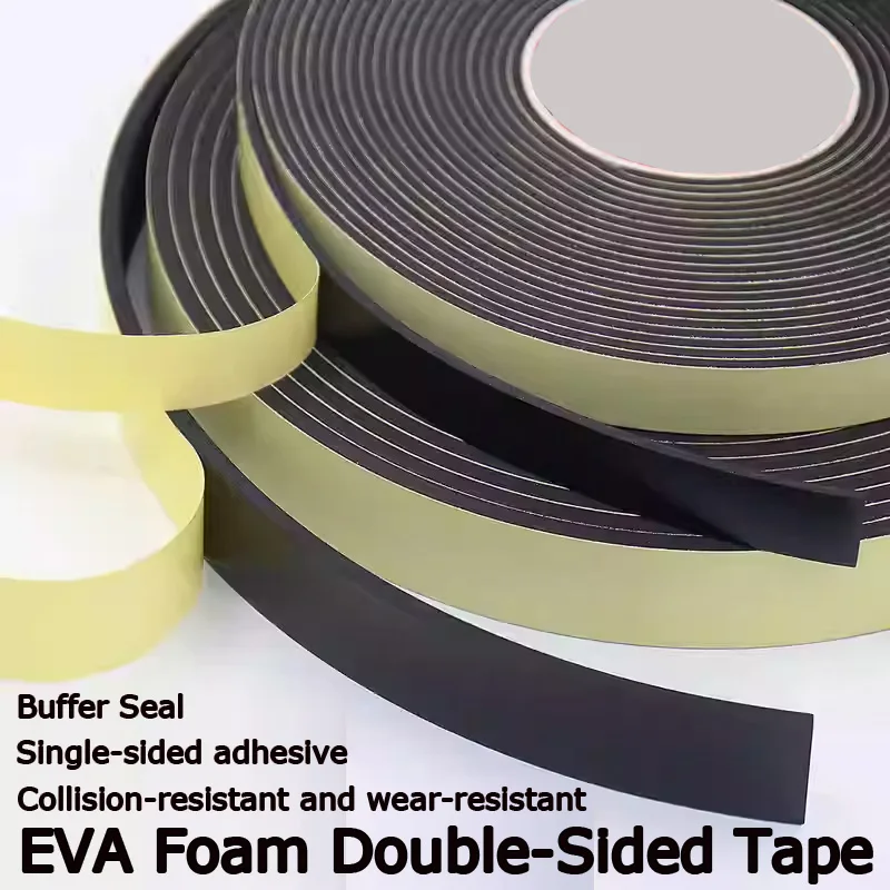 

EVA Sponge Tape, Black, Strong Adhesive Single-Sided Tape, Sponge Pad, Anti-Collision, Thickened Cushioning Foam Tape