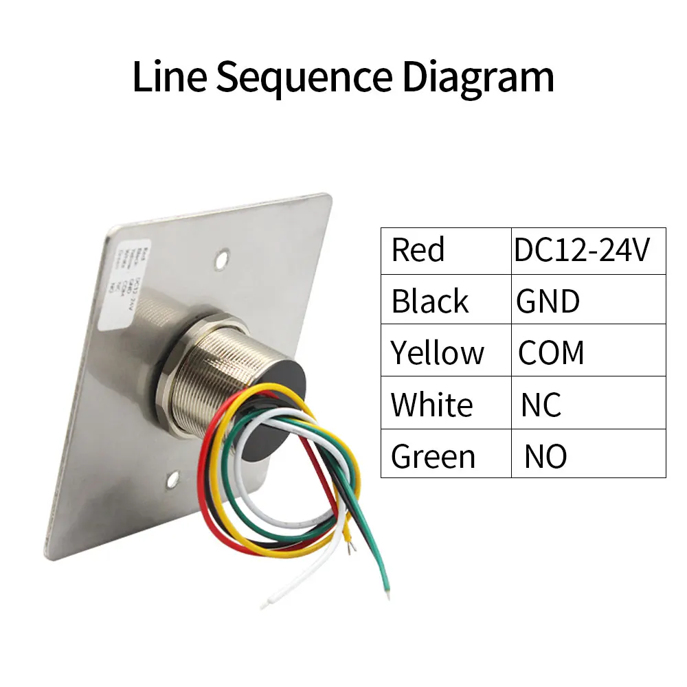 Contactless No Touch Exit Switch Induction Type Release Exit Button Switch  Sensor Access Control DC12V 24V With LED Waterproof