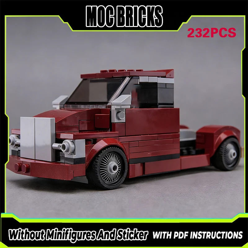 

City Car Model MOC Building Bricks American Cargo Transport Truck Modular Technology Gifts Holiday Assemble Children Toys Suit