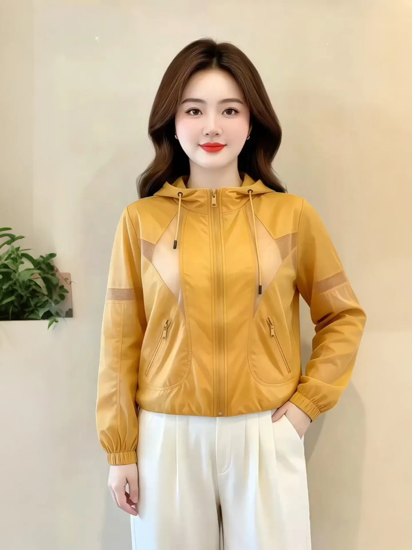 

Women's Summer 2026 New Style UV Protection Hat Coat Thin Long Sleeve Breathable Loose Fit Commute Fashion Durable Zipper Clo...