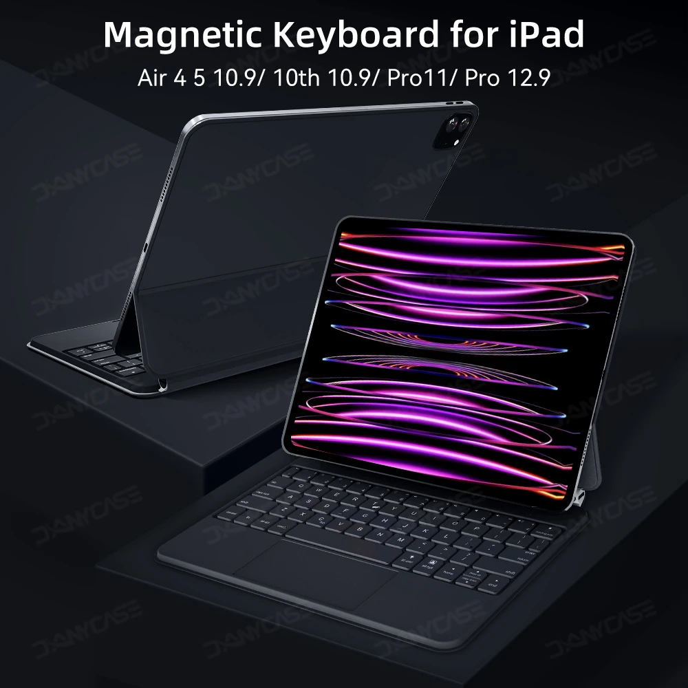 Funda con teclado mágico para iPad Air 4/5, 10,9, 10 °, magnética, Pro 11, 12,9, con teclado inalámbrico, Compatible con Bluetooth