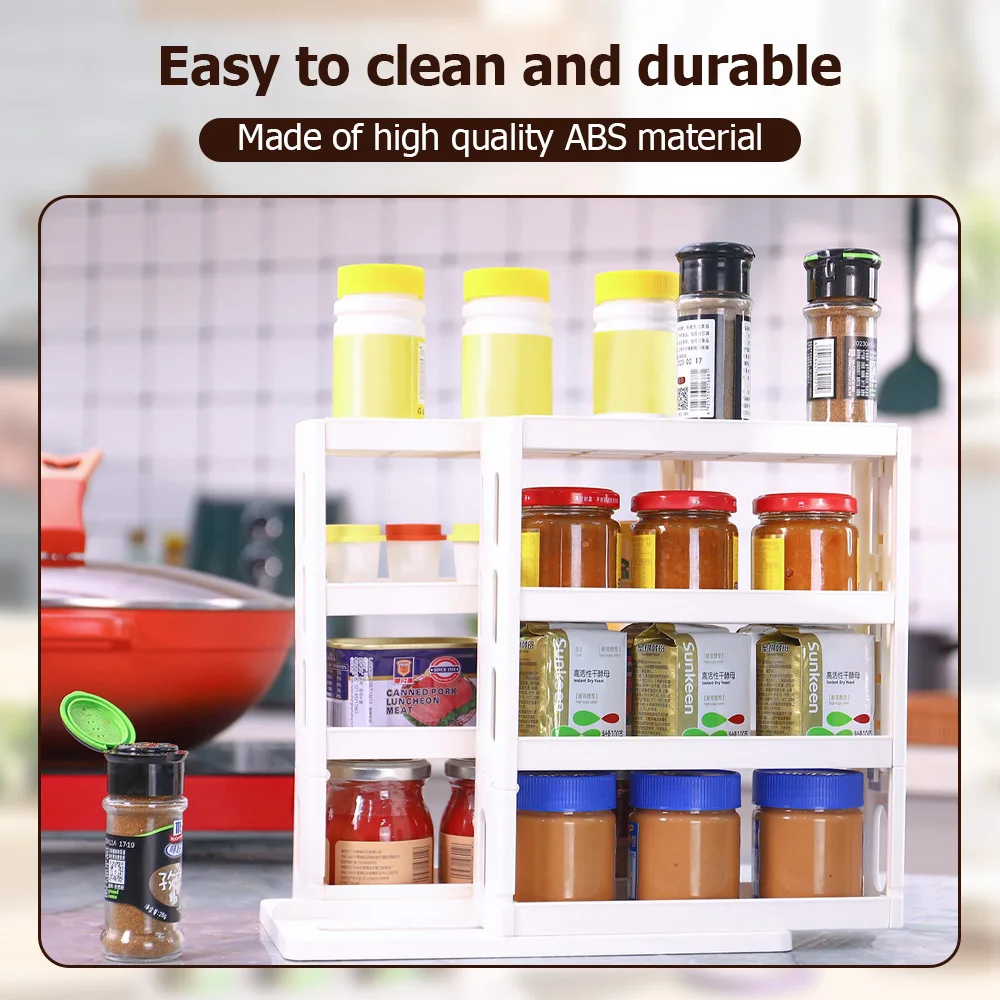 1 шт., трехэтажный шкаф-полка, вращающийся многослойный стеллаж для хранения и aranżacji для хранения добавок, сортировки косметических приправ