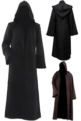 Cosplay Fantasia Black Brown Cloak Movie Space Battle Jedi Disguise Costume Adult Men Fantasy Robe Halloween