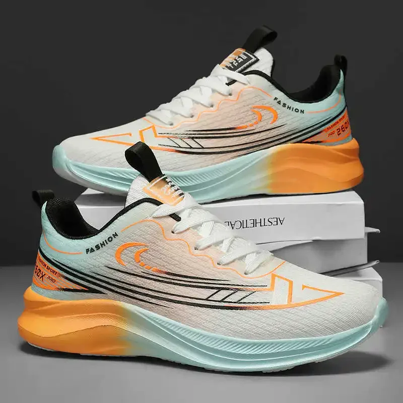 Męskie buty na platformie, duże rozmiary, tkane modne sneakersy męskie, białe sportowe płaskie buty szkolne, bestseller.