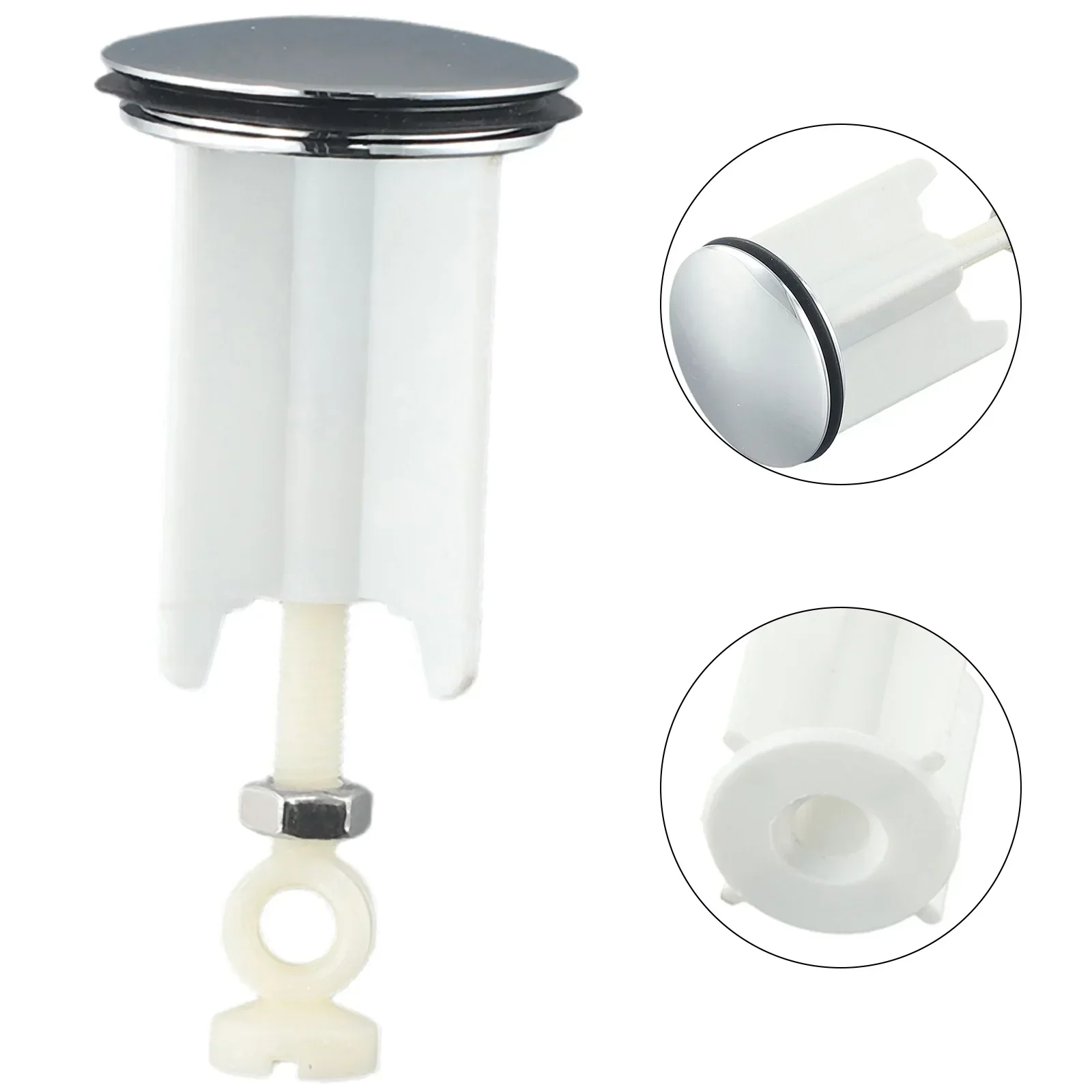 Brand New Wash Basin Plug Sink Plug White Fittings Pop-Up Plug Portable Replacement Spare Parts Universal 40mm