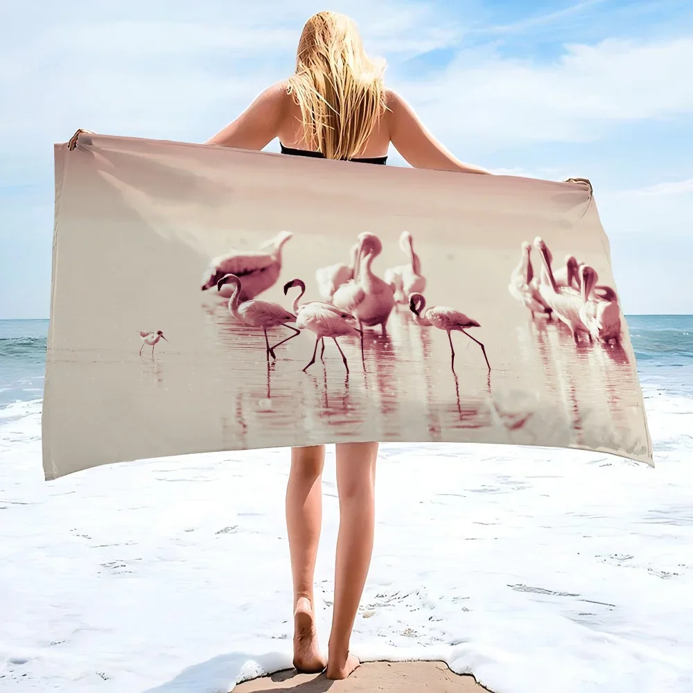 

1pc Flamingo Anime Towel Children's Beach Towel Summer Swimming Shower Towel Bathroom Supplies