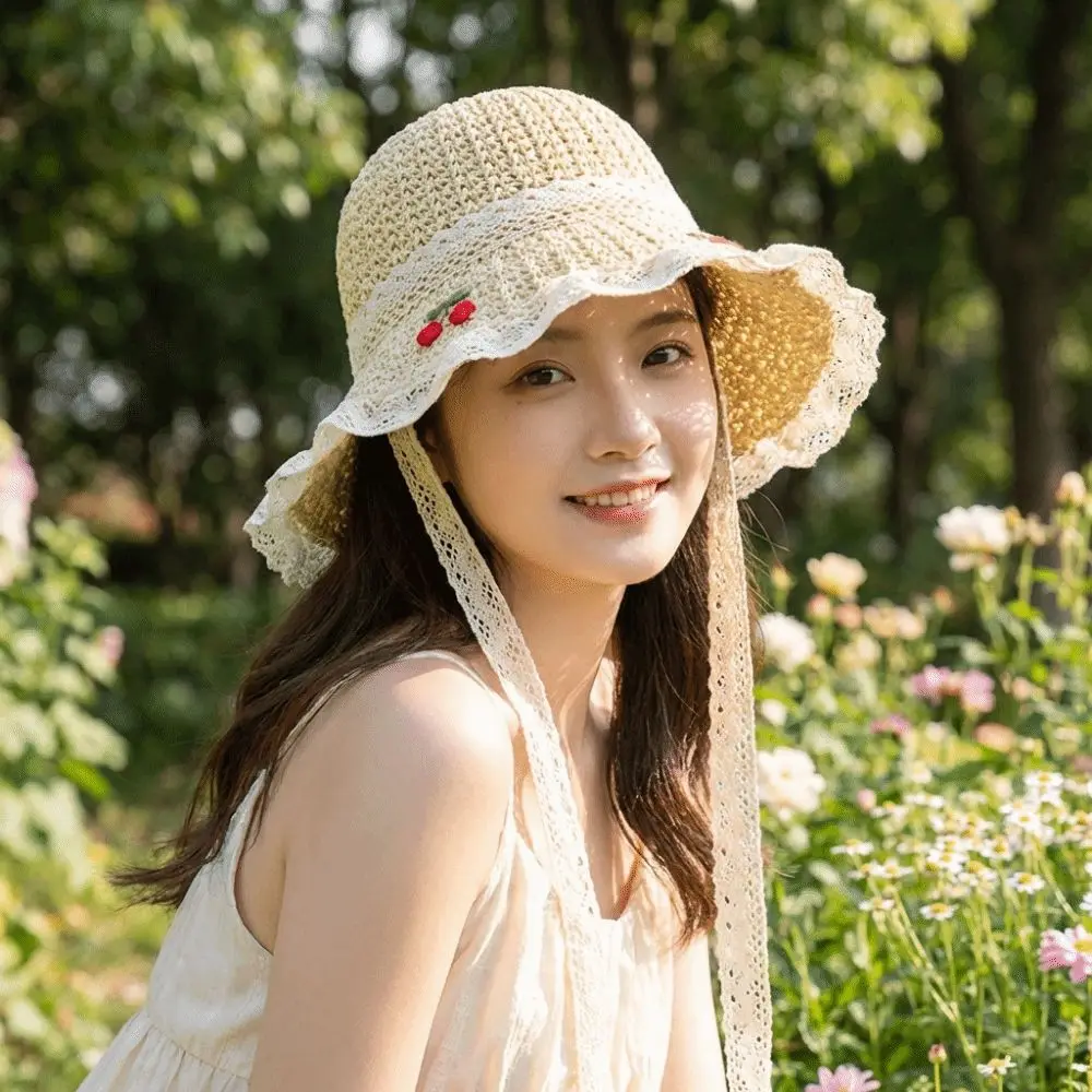 chapeu-de-sol-feminino-retro-com-bordado-de-cereja-chapeu-de-pescador-de-palha-com-renda-de-cor-solida-bone-com-viseira-estilo-coreano-chapeu-bucket-tecido-para-mulheres