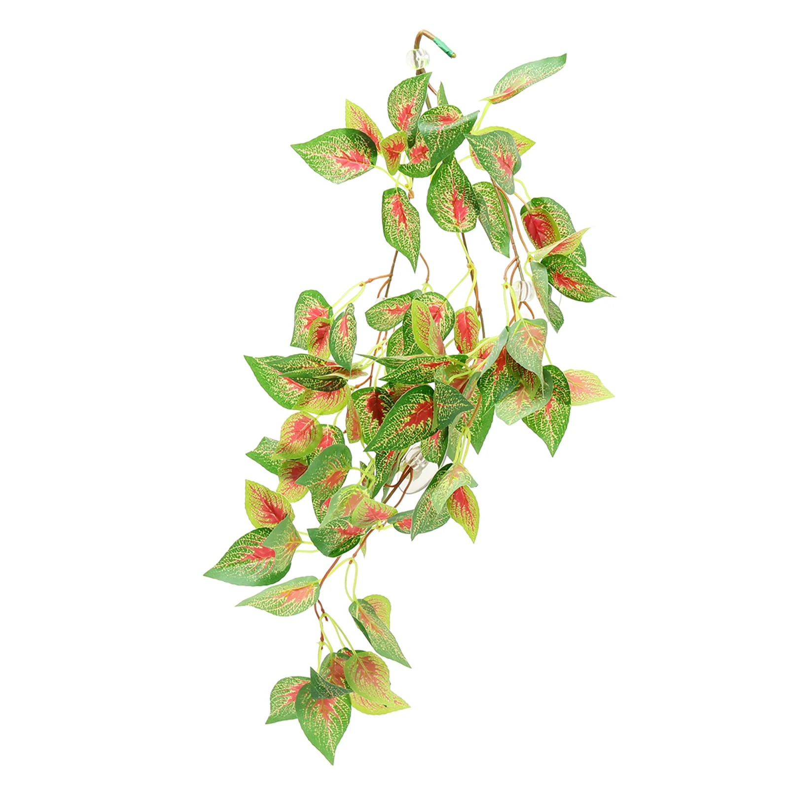 

Fake Plants Decorative Leaf Bright Green Plastic Reptile Cage Climbing Pet Wear resistant Faux Plant Lifelike AccessoryPet