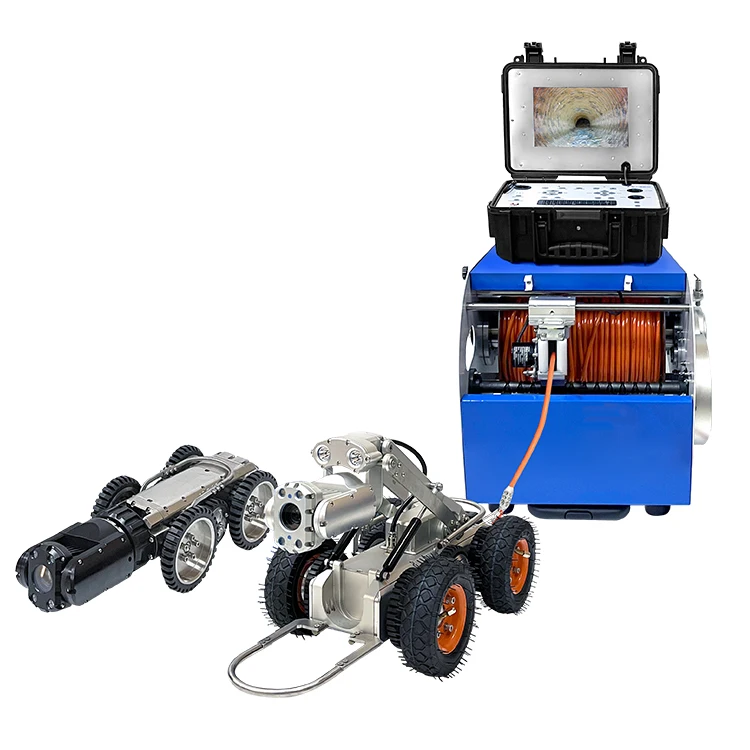 IP68 Waterproof CCTV Underwater Sewer Drainage Pipe Long Distance Inspection Crawler Robot Cameras System