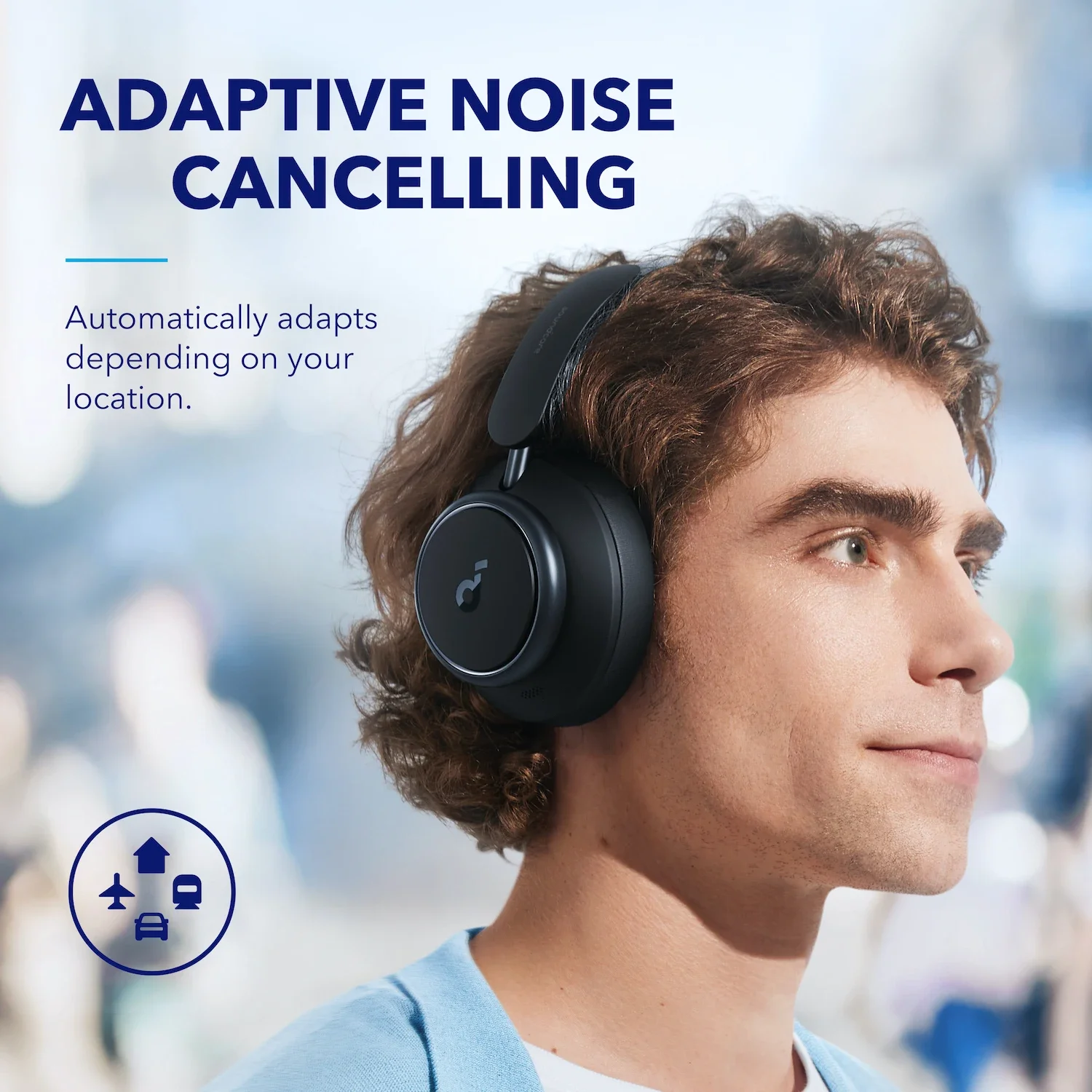 سماعات Soundcore Space Q45 الأصلية المانعة للضوضاء، طويلة جدًا 50 ساعة، التحكم في التطبيقات، صوت عالي الدقة، بلوتوث 5.3