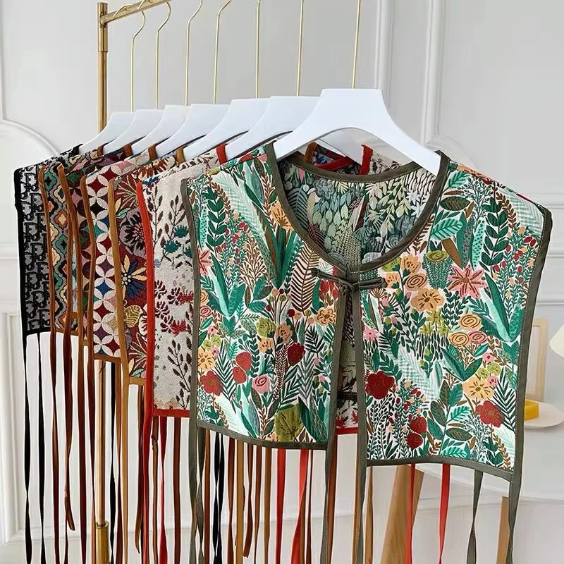 

Vests Women Embroidery Lace-up Chic Vintage All-match Casual Korean Fashion Summer Classic Prevalent Waistcoat Harajuku Delicate