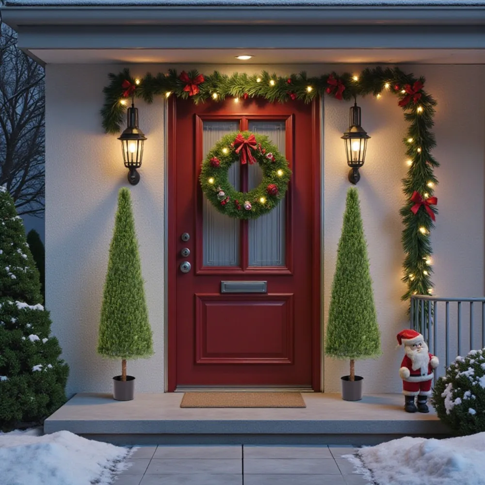 

5FT Conical Topiary Cedar Trees Artificial Outdoor Lifelike Faux Evergreen Shrubs and Bushes, 1pc/set