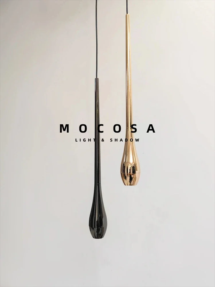 Droplet-shaped Bedside Pendant Lights Bedroom Bedside Droplights Remote Dimming Living Room Metal Meteor Decorative LED Lighting