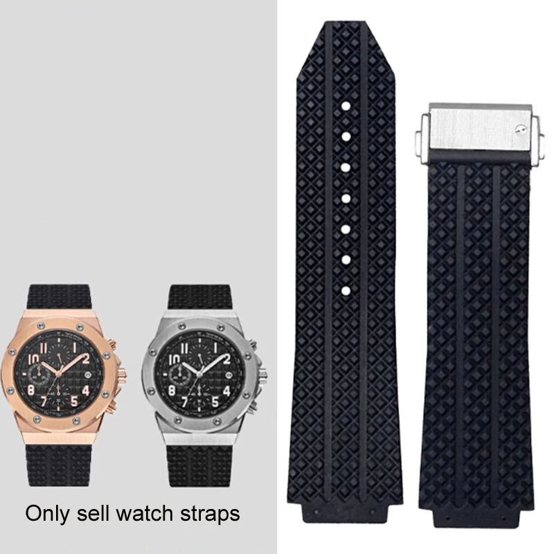 

For HUBLOT BIG BANG Silicone 26mm*19mm Waterproof Men Watch Strap Chain Watch Rubber Watch Bracelet Chain With disassembly tools