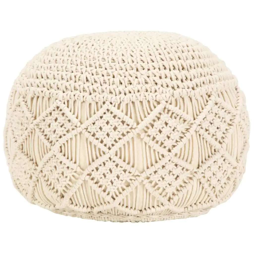 vidaXL Pouf fait main en macramé 45 x 30 cm Coton