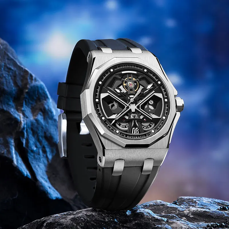 

DIDUN New Men Automatic Watches Top Luxury Brand Men Skeleton Mechanical Watches Miyota 8215 Movement Waterproof 100M Wristwatch