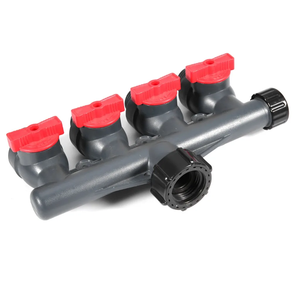 Durable Plastic 4 Way Hose Splitter G3/4 Inch Easy Install Hose Splitter 4 Way Water Tap Splitter Garden Watering