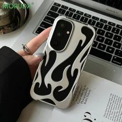 3D Flame Hollow Heat Dissipation Alien Case for Samsung Galaxy S24 S23 Ultra S22 Plus A06 A54 A15 Airbag Bumper Plating Cover