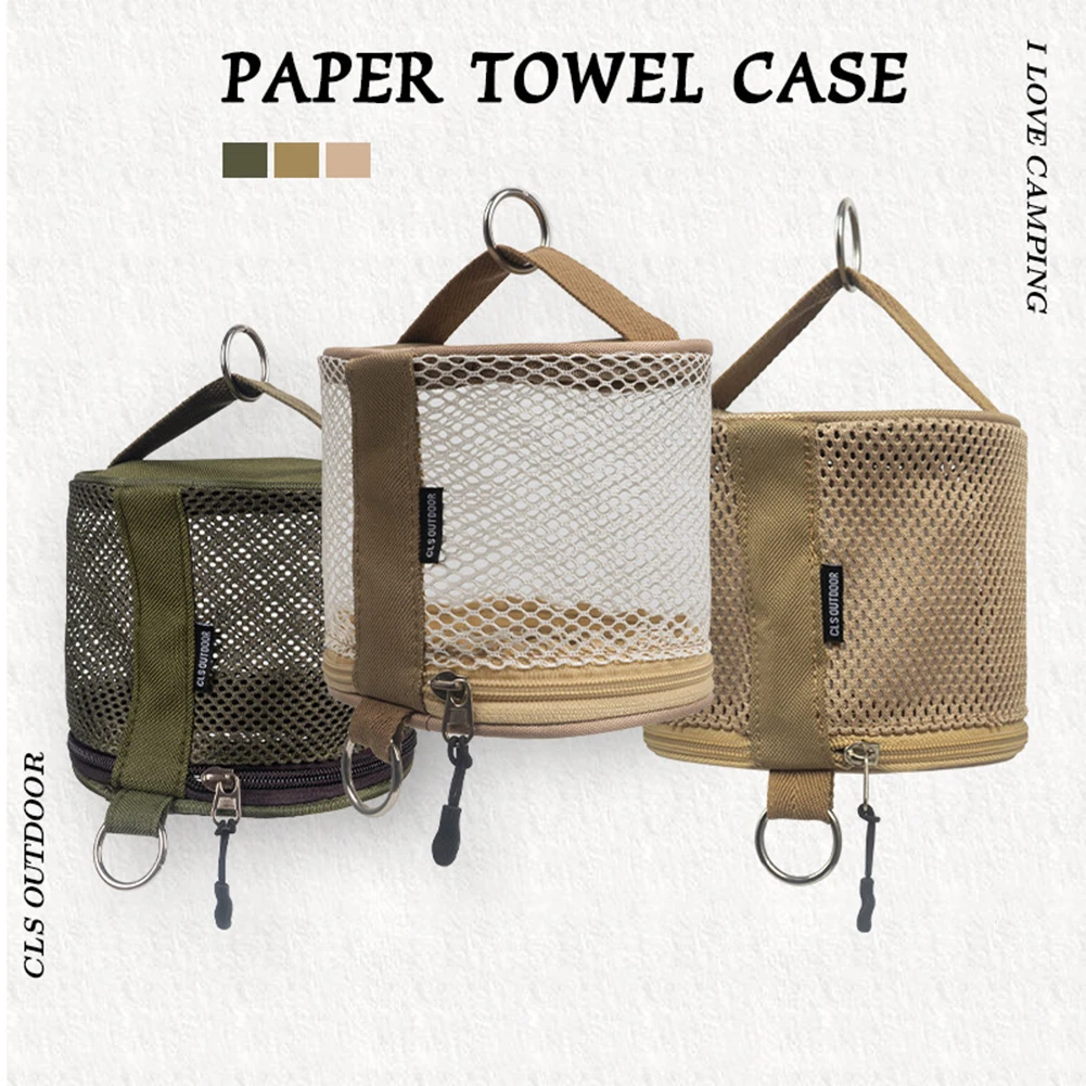 

Outdoor Camping Tissue Case with Hook Roll Paper Storage Bag Toilet Paper Storage Box Hanging Napkin Holder for Picnic Hiking