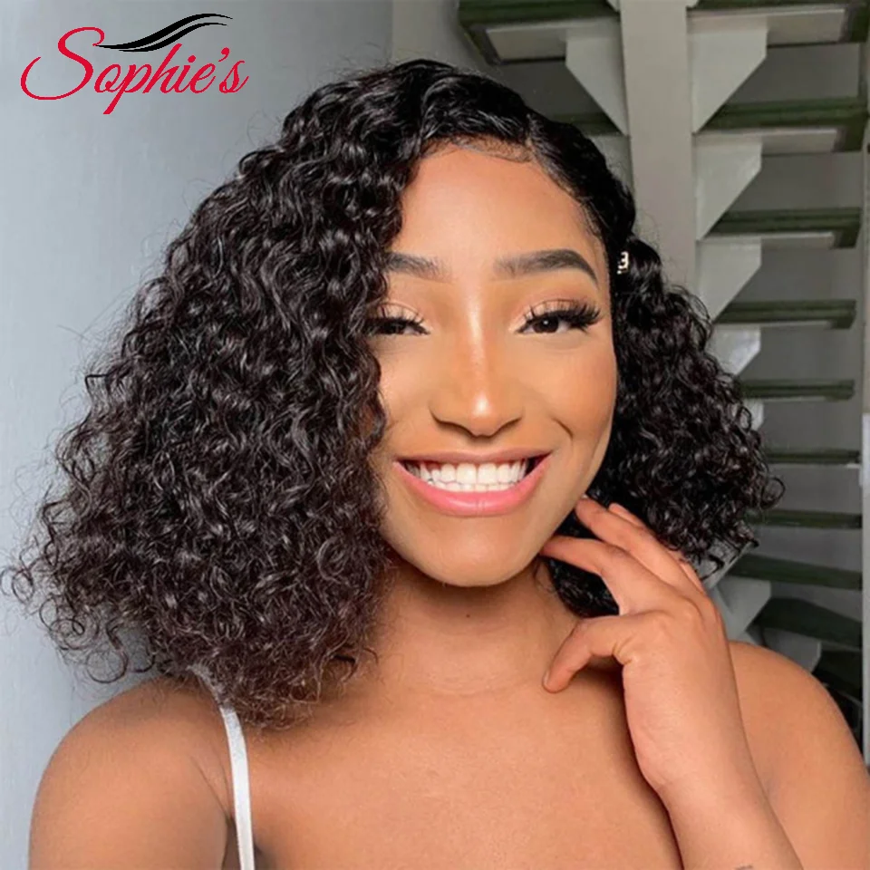 

Sophies 5*5 Lace Closure Curly Wig HD Lace Remt Hair 12A grade Natural Color Human Hair Wigs High Density Brazilian Hair Wigs