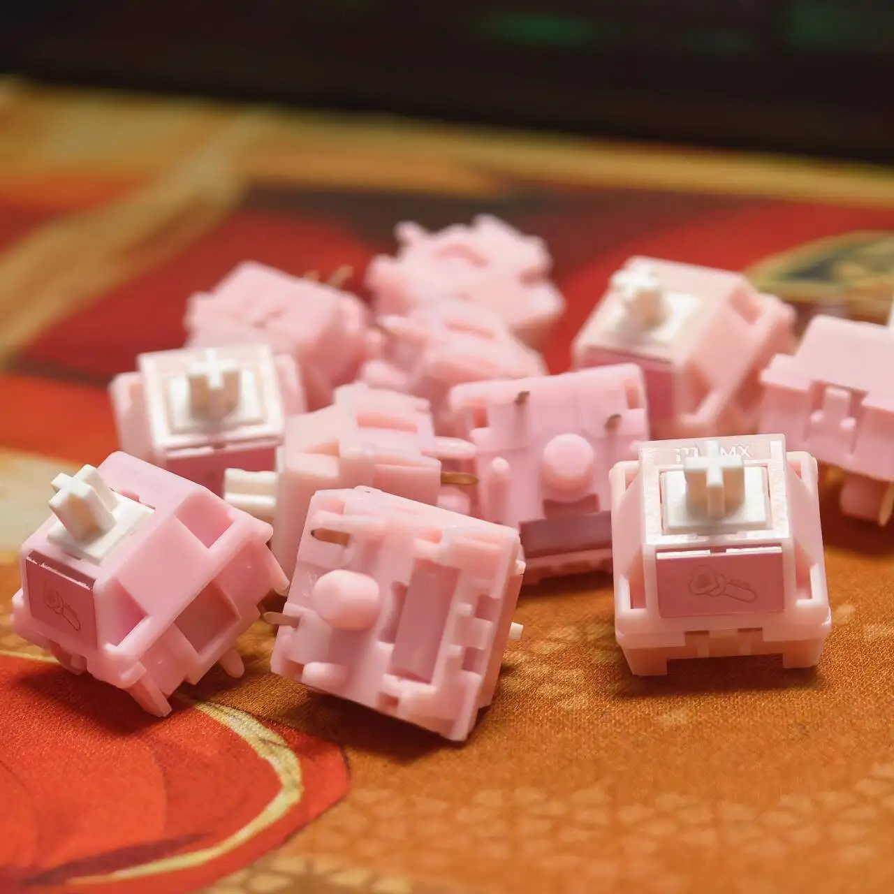 HMX Blush Charm Switch Magic wand Light guide Handmade Printing UPE+ PA Thocky Linear Mechanical Keyboard HMX Thocky Switches