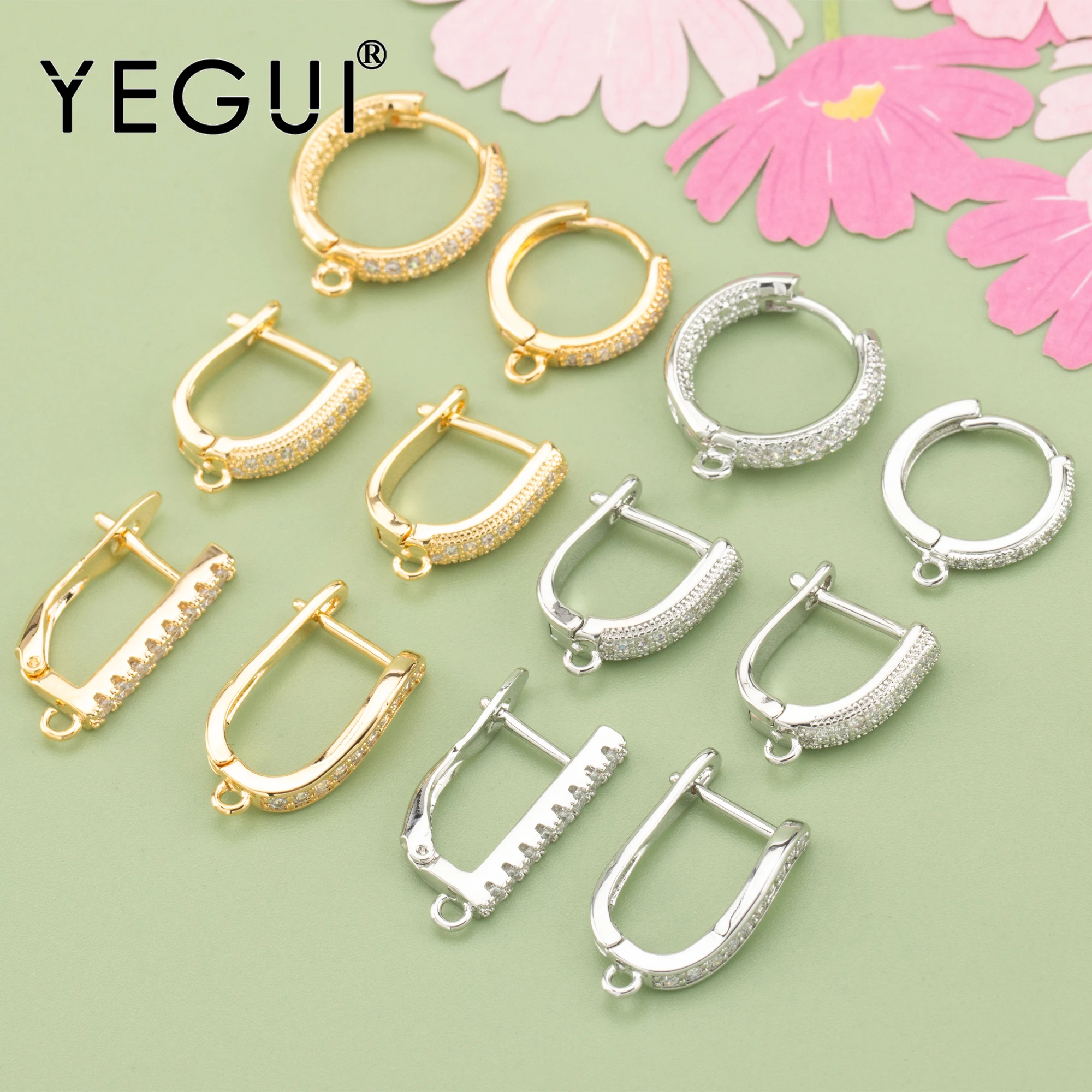 

YEGUI M806,jewelry accessories,18k gold plated,0.3 microns, lobster clasp hooks,jewelry making,rhodium plated,10pcs/lot