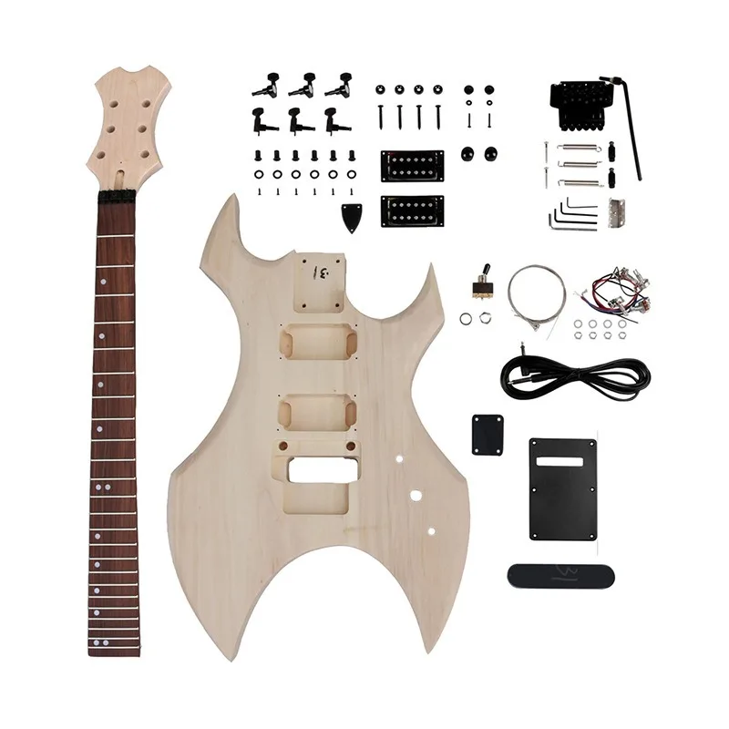 Hand assembled set Accessories in progress, electric guitar body and neck set