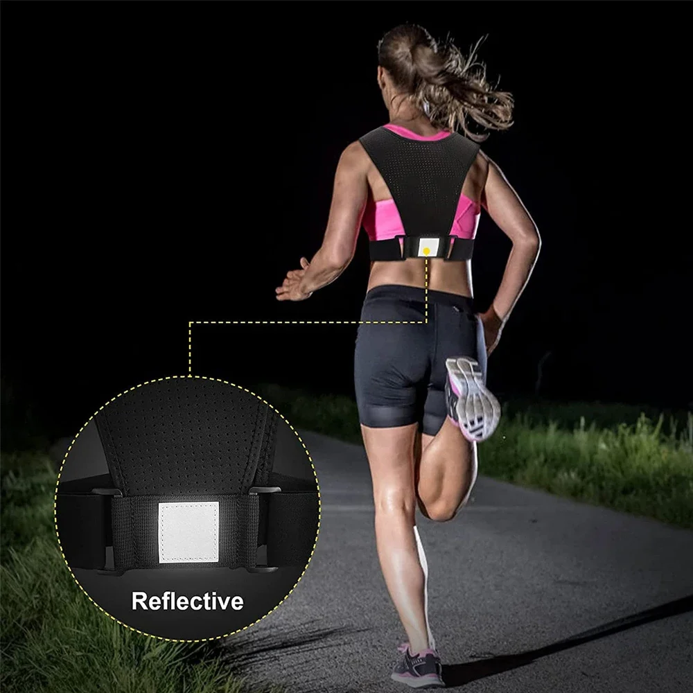 Chaleco ajustable para correr para hombre, chaleco reflectante transpirable con soporte para teléfono en el pecho, múltiples bolsillos