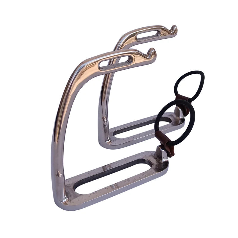 

Stainless Steel Peacock Stirrup With Rubber Ring And Leather Strap Horse Stirrups Without Pad Horse Equipment