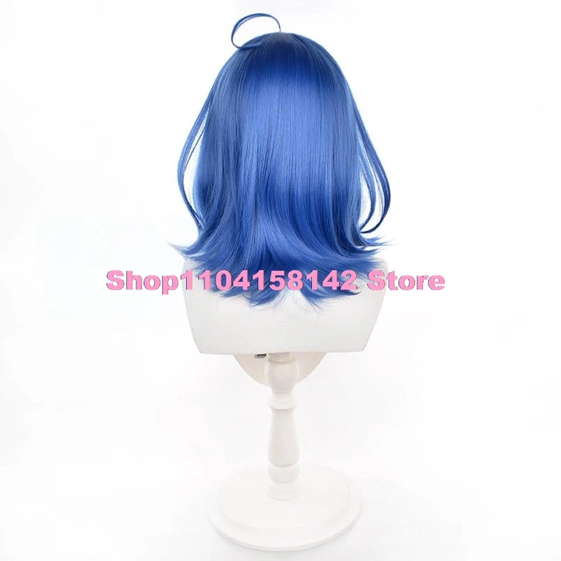 Anna Yanami Cosplay Wig Anime Makeine 45cm Short Hair Blue Wig Cosplay Heat Resistant Synthetic Wig for Adult girl Cosplay Party