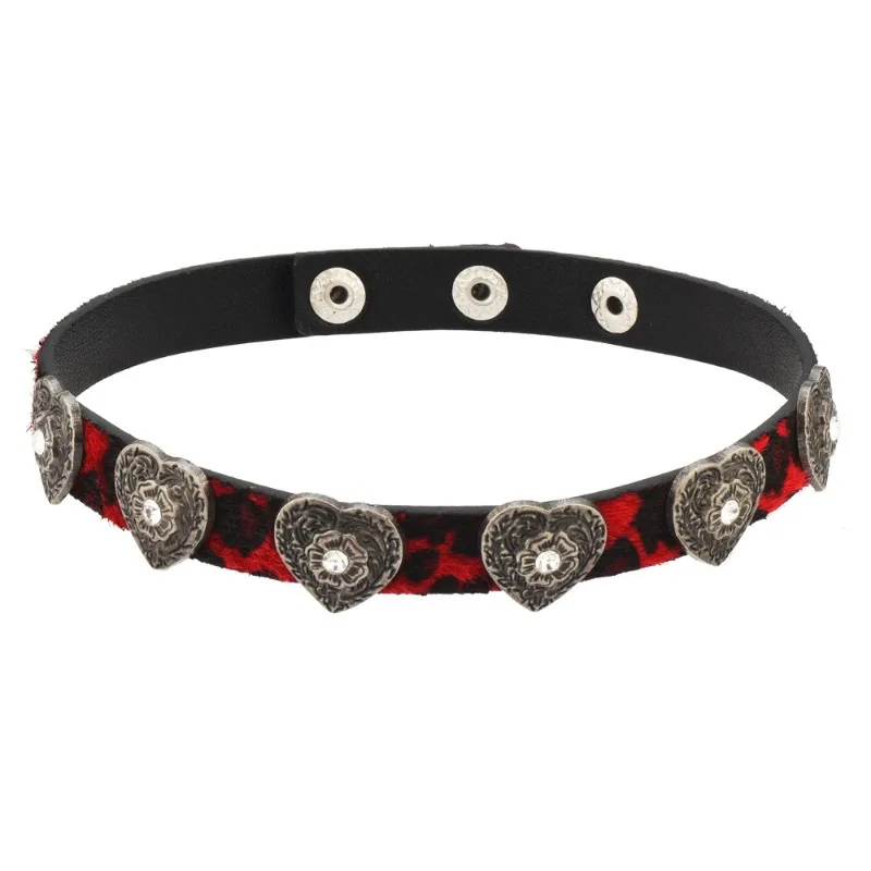 Ожерелье с тиснением, новое темно-красное ожерелье в форме ромба с леопардовым принтом, уникальное и отличительное ожерелье.