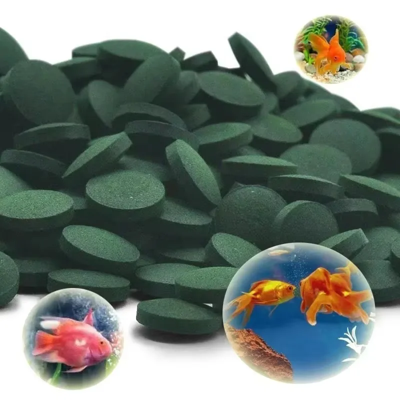 100/200/300/500PCS Spirulina Tablets Enrichment Favorite Pet Food Fish Crystal Red Shrimp Fish Food Aquarium Accessories