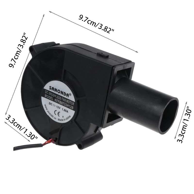 W2E3 Ventilatore per barbecue a velocità regolabile 9733 Ventilatore d per ventole 12V 110-240V senza spazzole 4700R