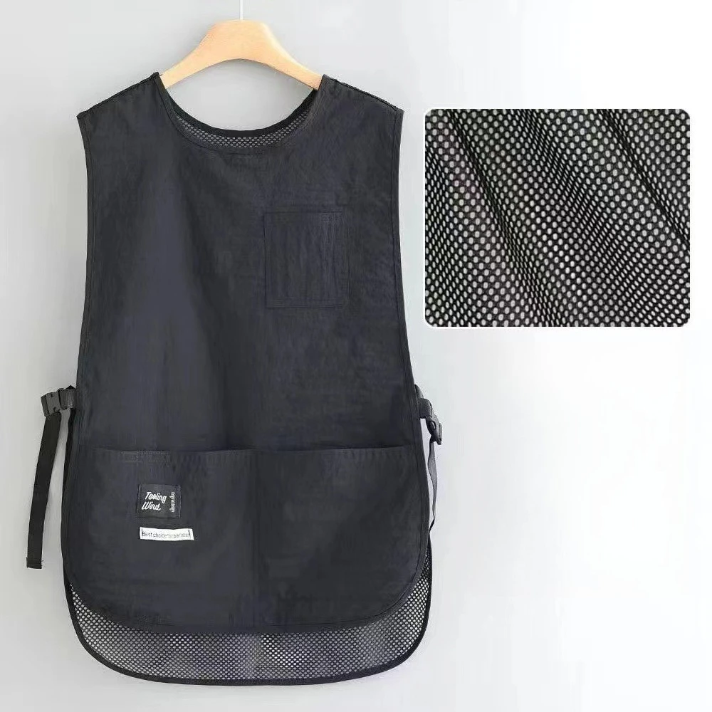 Grid Vest, Apron, Men's and Women's Kitchen Cooking, Anti-Splashing, Anti-Fouling, Breathable and Wear-Resistant Household