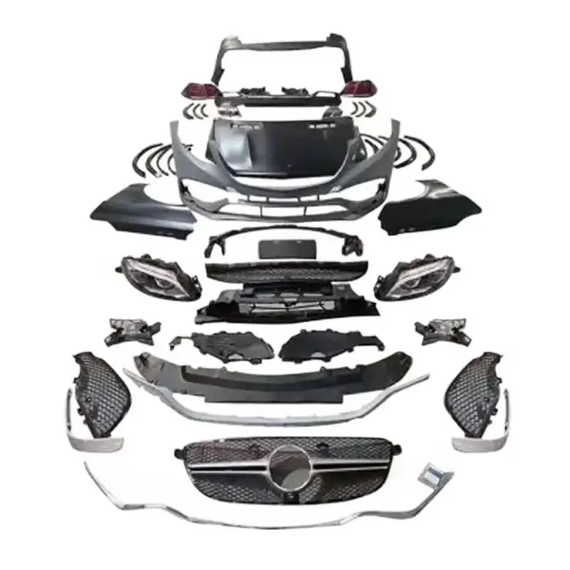 حار ML ترقية GLE المصد الخلفي الأمامي عدة طقم كامل الجسم مع شبكة ضوء الضباب الناشر ل 2013-2019 #4