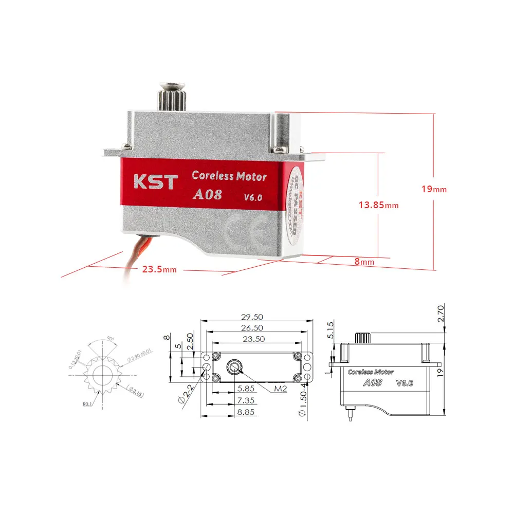 KST A08 V6.0 Coreless Metal Gear HV Servo Glider DLG