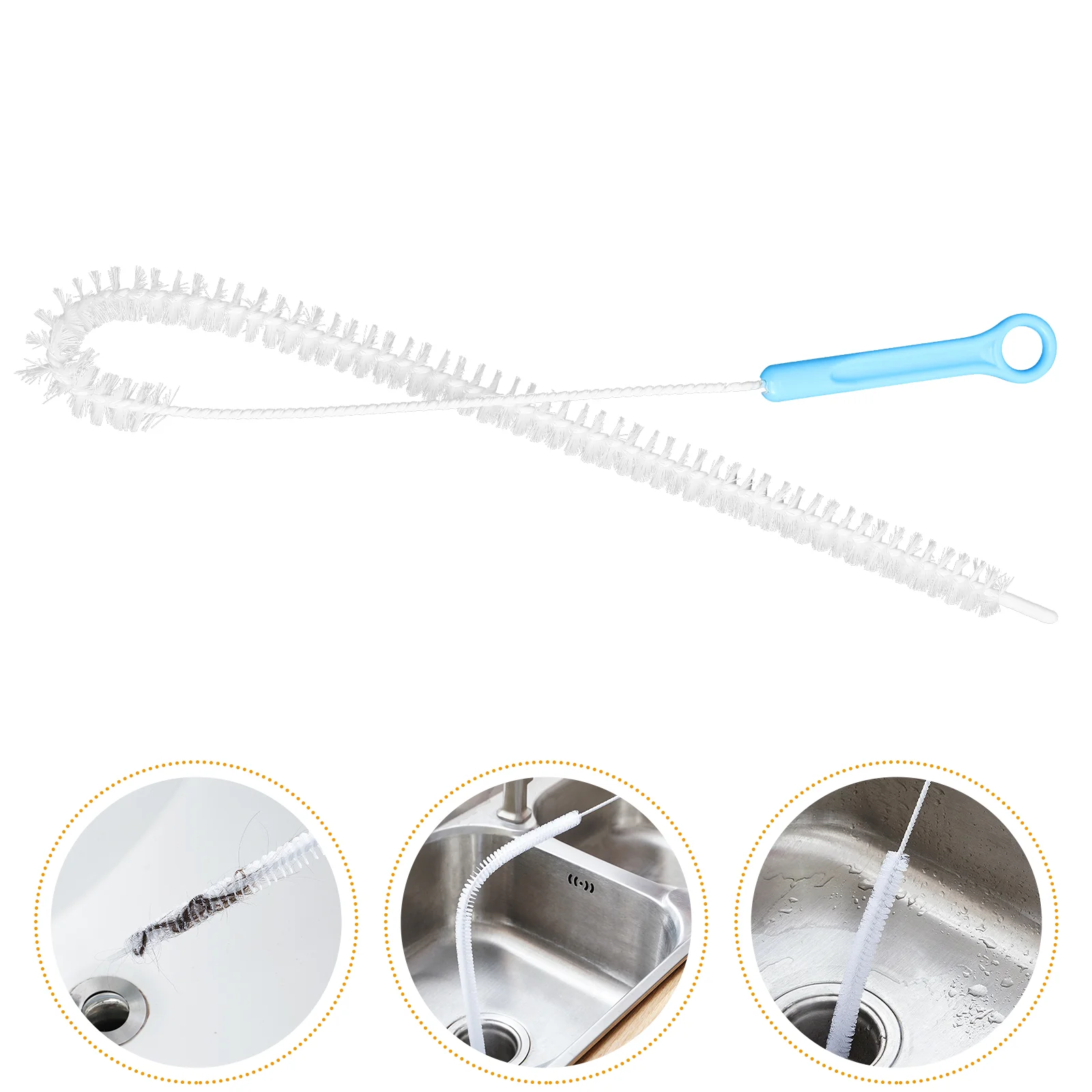 

Cleaning Brush Pipe Cleaner Drain Hair Removal Unclog Sewer Hook Tool Sink Blue