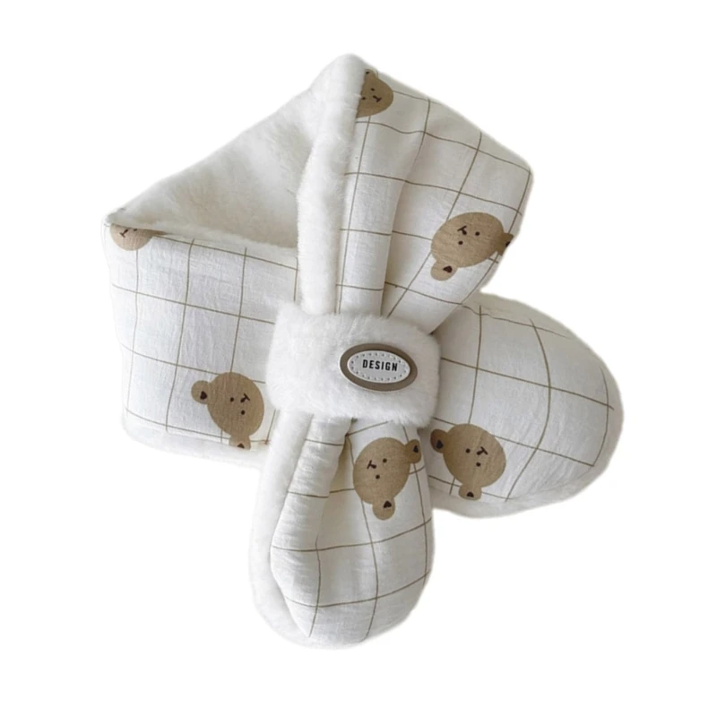 Sciarpa per bambini Autunno/Inverno 2024 Fazzoletto da collo con orso dei cartoni animati Elegante sciarpa calda per bambini