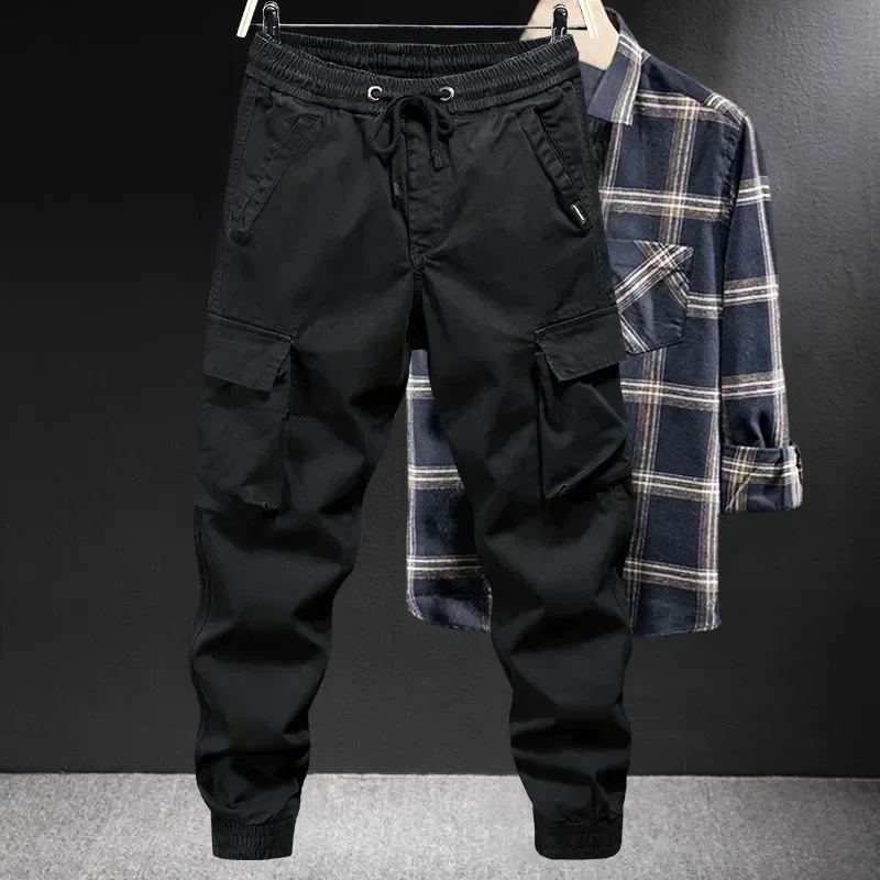 Herren lose feste Cargo hose mit mehreren Taschen lässige taktische Arbeits hose gerade Hose Outdoor-Wander overall männlich