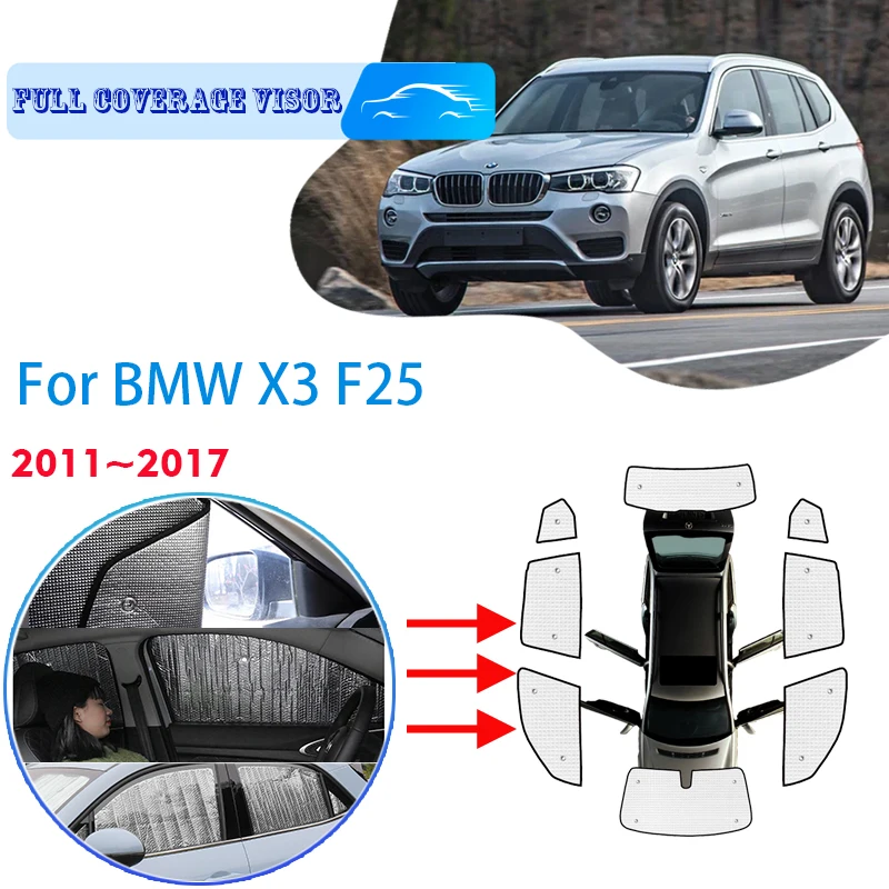 

Full Covers Sunshades For BMW X3 F25 2011~2017 2012 2013 2014 2015 Car Accessories Sun Protection Windshields Side Window Visor