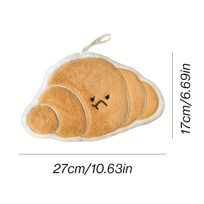 1 Thick, Highly Absorbent Hand Towel with a Cute Cartoon Design, Made of Coral Fleece, Suitable for the Kitchen or Bathroom Sink